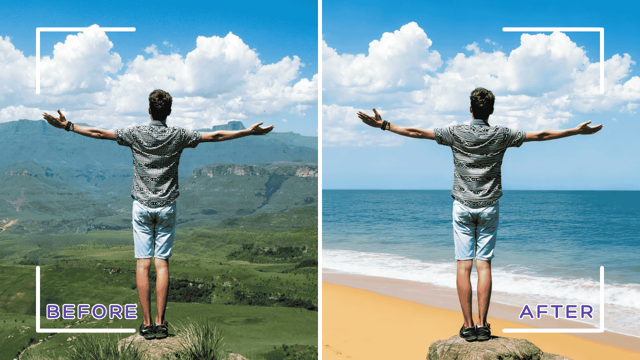 Change the photo's background while keep the main subject unchanged.